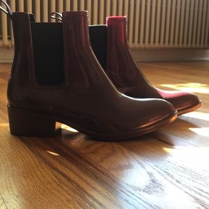 Maroon Waterproof Rubber Chelsea Boots
